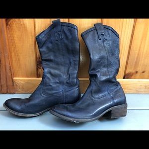 FRYE Navy Blue cowgirl boots